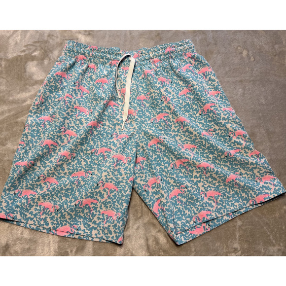 chubbies Other - Chubbies Flamingo Print Blue Pink Swim Surf Board Shorts W/Pockets Size Medium